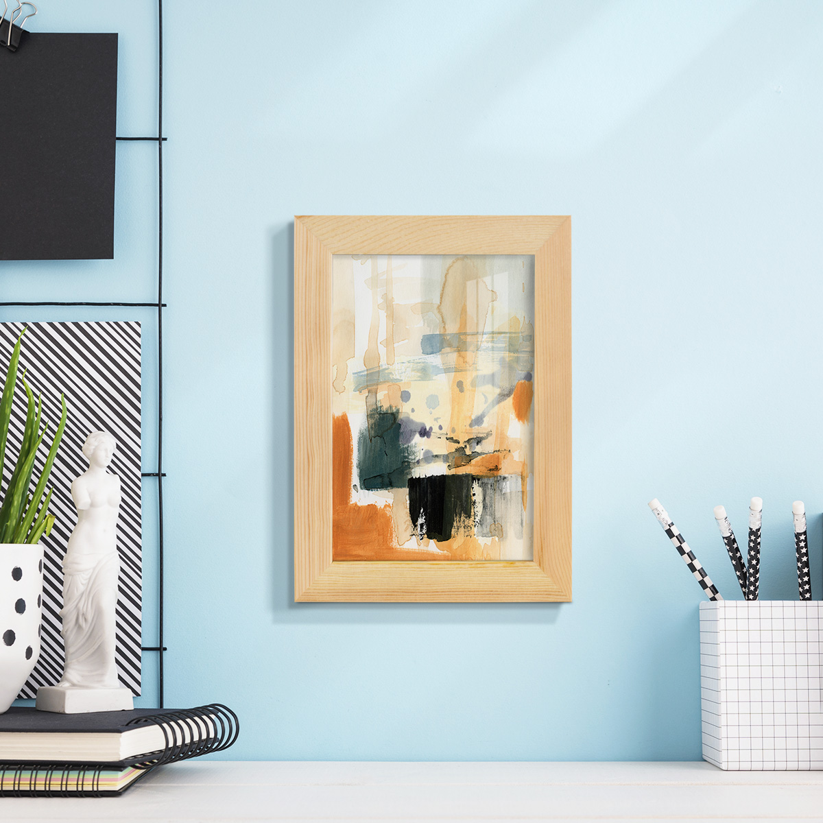 Seria III - Framed Print w/glass - Natural Wood