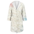 thumbnail image 4 of MEICHEN Plush Robes for Women Women's Fleece Plush Robe Long Warm Plush Bathrobe Loungewear Jacket Printed Comfort Robe Women's Robes, 4 of 5