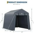 thumbnail image 6 of 6x8 FT Portable Outdoor Storage Shed with Removable Sidewalls & Doors, 240G Heavy-Duty Shelter Waterproof PE Tarp, UV-Resistant Carport for Motorcycle, Car Boat Truck Motorcycle, Gray, 6 of 7