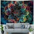 thumbnail image 4 of Orinice Flowers Stars Circle Tapestry Wall Hanging Unique Style Graphic Tapestries Home Wall Decor Art for Living Room Bedroom Apartment Farmhouse Dorm 50x40inch, 4 of 6