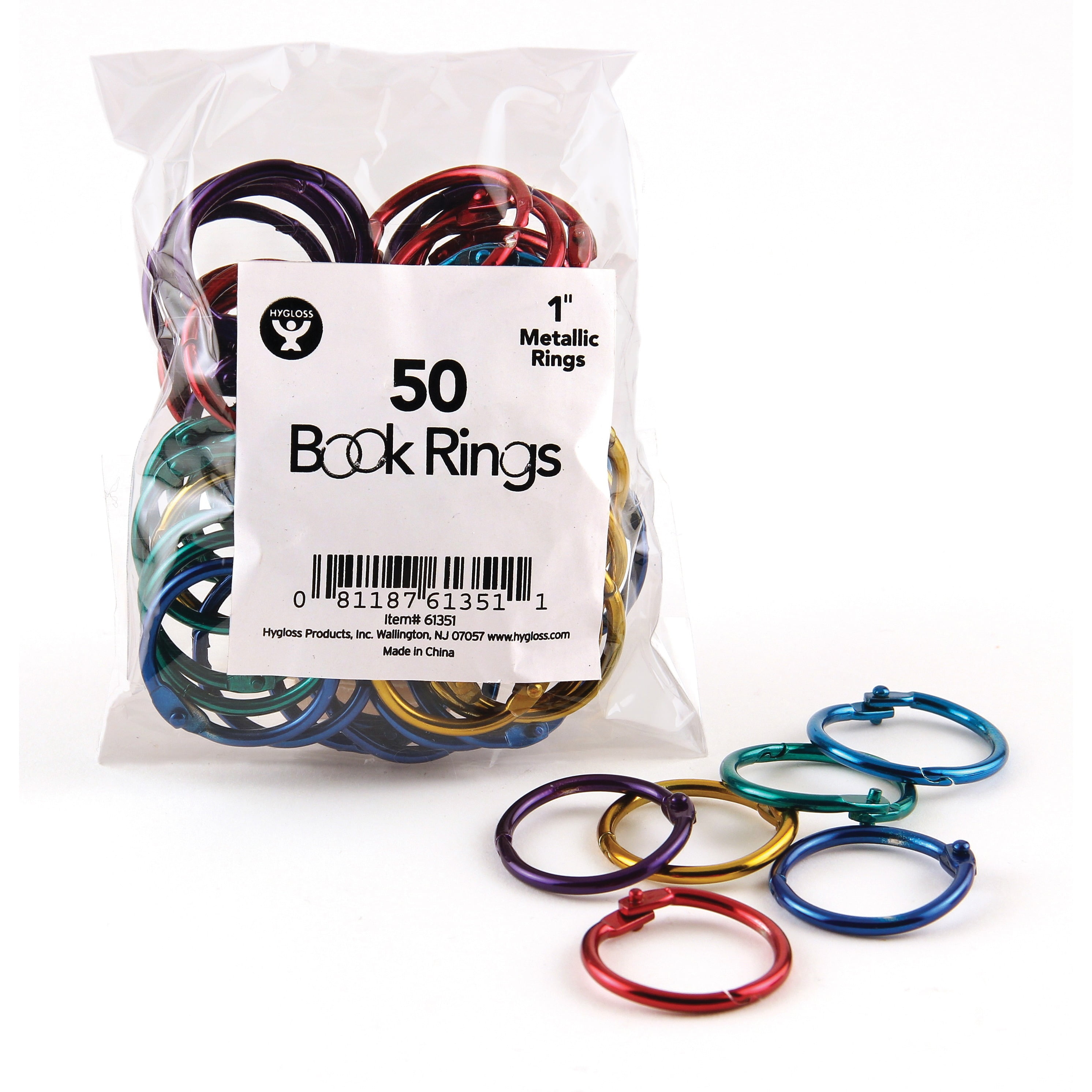 Hygloss Book Rings, Assorted, 50 / Pack (Quantity)