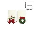 thumbnail image 3 of ​Christmas Hand Towels Set of 2 - White Embroidered Wreath Bow Cotton Towels for Kitchen Bath Holiday Decor Gift​​ White, 3 of 6