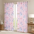 thumbnail image 2 of Erosebridal Kawaii Unicorn Kids Curtains Pack of 2 (42x84 Each),Pink Loves Balloon Blue Stars Print Curtains Blackout For Girls, 2 of 7