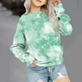 thumbnail image 2 of WUANDIXFA Girls Casual Crewneck Sweatshirts 2-14 Years Long Sleeve Color Block Loose Fit Fall Cute Pullover Tops,Green,7-8 Years, 2 of 5