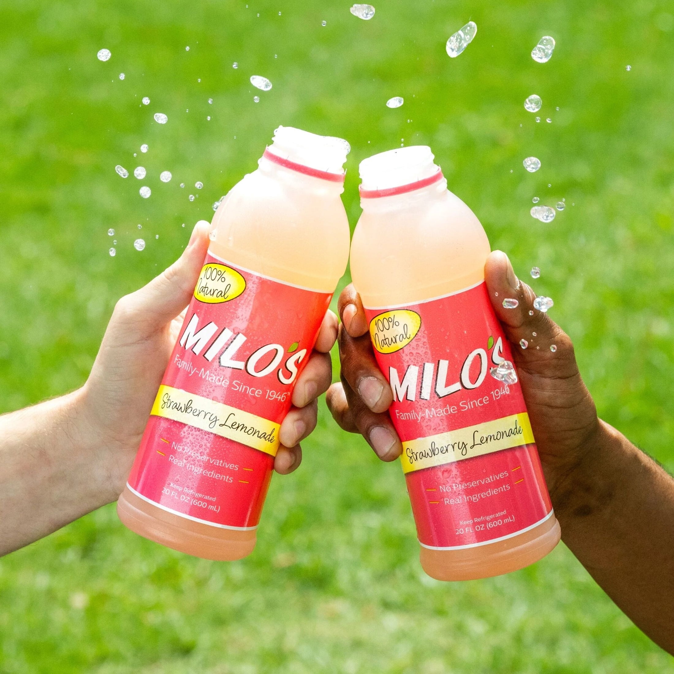 Milo's Strawberry Lemonade, Refrigerated Juice Drink, 20 fl oz Bottle, 100% Natural, No Preservatives, Made Fresh Daily