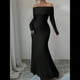 thumbnail image 5 of Vestido Ajustado de Larga con Hombros Descubiertos para Mujer, Elegante Vestido para Cóctel o Fiesta Negro XXL, 5 of 9