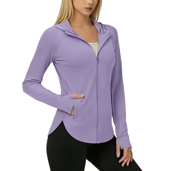 LWFFDAW UPF 50 Sun Shirts Women Hooded Long Sleeve UV Protection Quick Dry Rash Guard Shirt Lightweight Breathable Cycling Hiking T Shirt