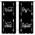 thumbnail image 2 of Laundry Room Curtians, Black Yellow Laundry Wash Dry Quotes Rod Pockets Rural Country Farmhouse Laundry Drapes Treatments for Kitchen Living Room Bedroom Bathroom Windows 2 Panels, 42"x54" Inch, 2 of 5
