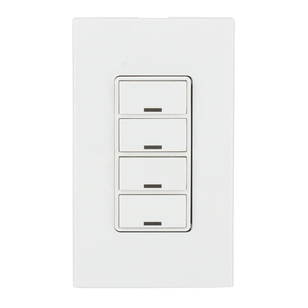 Leviton RDGGSW4CW GreenMax Lighting Control 4Button Digital Switch, 24V, White