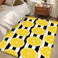 thumbnail image 4 of Yellow Lemon Area Rugs 4'x6', Washable Small Throw Rugs for Office Bathroom, Summer Botanical Fruits Black White Stripes Indoor Outdoor Rug Non-Slip Low Pile Carpet Runner Reversible Floor Mats, 4 of 8