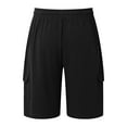 thumbnail image 3 of Caqnni Mens Casual Shorts Casual Jogger Multi Pockets Outdoor Hiking Work Elastic Waist Yoga Summer Trousers (Black,M), 3 of 5