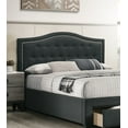 thumbnail image 7 of Charcoal Burlap Fabric Tufted Headboard Storage Footboard Twin Size Bed 1pc Bedroom Furniture Particle Board, 7 of 7