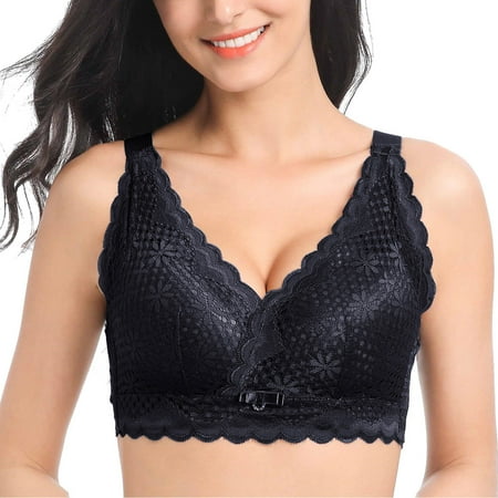 

Yuelianxi Women s No Steel Ring Large Size Front Buckle Beautiful Back Thin Fashion Underwear