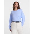 thumbnail image 2 of Scenario Women's Oversized Tee with Long Sleeves, Sizes XS-XXXL, 2 of 6