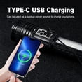 thumbnail image 4 of 1 linterna LED extra grande, equipada con luz amarilla y blanca, linterna LED recargable por USB de alta potencia, con función de zoom telescópico, alimentada por una batería incorporada de 2400 mAh,, 4 of 11