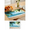 thumbnail image 5 of Summer Beach Blue Ocean Placemats Set of 4,Wipeable Washable Table Mats for Dining Tables,Coconut Tree Place Mats for Kitchen Event Party Tabletop Decor, 5 of 7