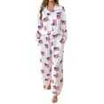 thumbnail image 4 of BOOMNY Independence Day Womens Pajamas Set Long Sleeve July 4Th Pjs Tops Pants Sleepwewar Pyjamas Patriotic Star Striped Graphic Soft Cozy Homewear Loungewear Sets, 4 of 9