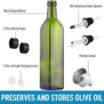 thumbnail image 3 of Dispensador de aceite de oliva Zulay (17 oz) para la cocina - Botella de cristal para aceite de oliva con 2 boquillas y 2 tapones extraíbles, 3 of 3