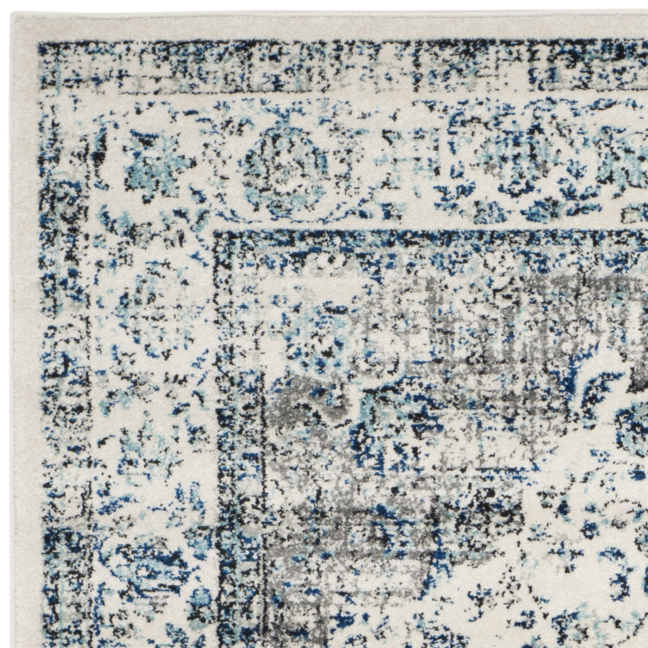 SAFAVIEH Evoke Teale Traditional Bordered Runner Rug, Grey/Ivory, 2'2" x 21'