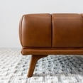 thumbnail image 3 of Genuine Leather Mid-century - Square, Surface, Cognac, Solid Wood Frame, Living Room Fashion Accessory Modern Cushion, Antique Brown, Legs, Practical Furniture, 3 of 4