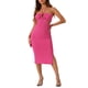 thumbnail image 2 of Vestidos sin mangas de halter INSPIRE CHIC para mujeres, vestido de cóctel ajustado con corte, talla XL, rosa intenso, 2 of 5