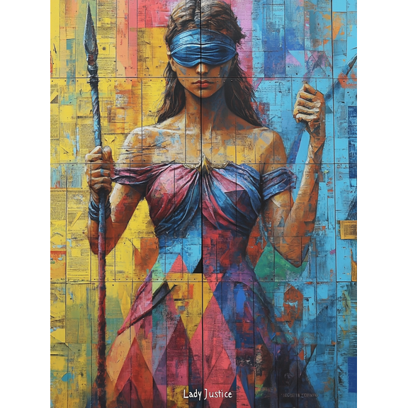 Lady Justice Canvas Painting/Wall Art， Suitable for Living Room， Bedroom， Office， Hallway and Gallery Decoration.