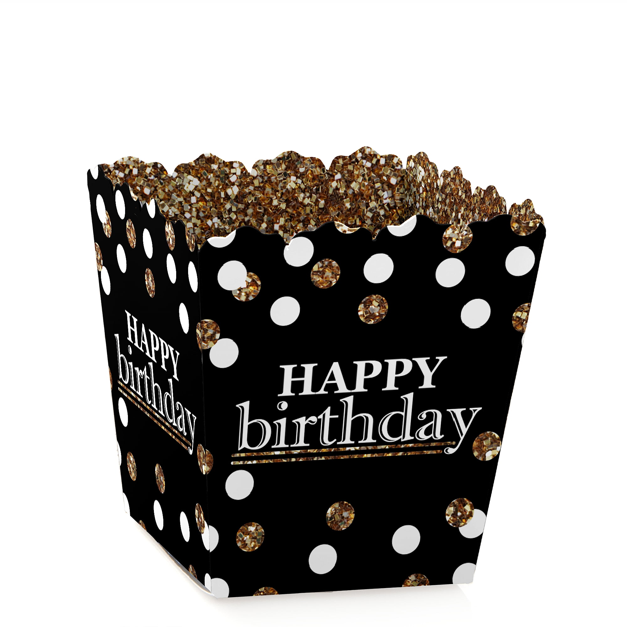 Adult Happy Birthday Gold Party Mini Favor Boxes Birthday Party Treat Candy Boxes Set Of