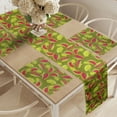 thumbnail image 2 of Ambesonne Flower Table Runner & Placemats, Endemic Flower Botany Art, Placemat 4 pcs + Runner 12"x72", Apple Green Dark Coral, 2 of 2