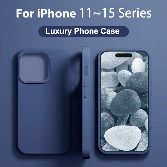Ultra-Soft Shockproof Silicone iPhone Case - Ergonomic Grip, Secure Buttons & Precise Charging Port - Luxury Drop Protection Cover for iPhone 14/12/11/13/15 Pro Max Models