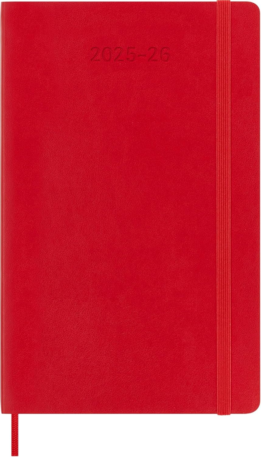 Moleskine Classic 18 Month 2025-2026 Weekly Planner, Soft Cover, Large (5" x 8.25"), Scarlet Red, 208 pages