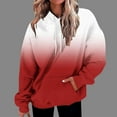 thumbnail image 2 of Jinhomg Hoodies for Women Trendy Gradient Color Long Sleeve Sweatshirts Fall Casual Cozy Drawstring Hooded Sweatshirt with Kangaroo Pocket Wine M, 2 of 6