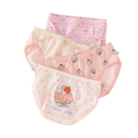 

Kids Toddler Baby Girls Underwear Fashion Personality Cute Cartoon Comfortable Briefs Shorts Pants Cotton Underwear Trunks 4PCS Pack
