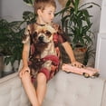 thumbnail image 4 of Fotbe Vintage Red Flower Chihuahua Pijama Estampada de 2 Piezas para Niños – Ropa de Dormir de Manga Corta Cómoda para Niños y Niñas, Camiseta y Shorts de Algodón-Medium, 4 of 6