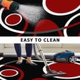 thumbnail image 5 of Black Red Outdoor Rug for Patio/Deck/Porch, Non-Slip Large Area Rug 5 x 8 Ft, White Circle Geometric Abstract Texture Indoor Outdoor Rugs Washable Area Rugs, Reversible Camping Rug Carpet Runner, 5 of 8