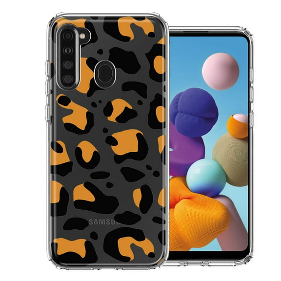 MUNDAZE for Samsung Galaxy A21 Classic Animal Wild Leopard Jaguar Print Double Layer Phone Case Cover