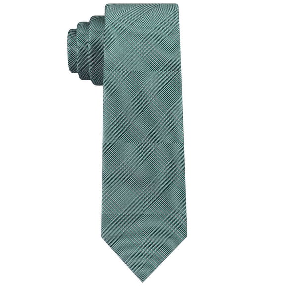 Calvin Klein Mens Molten Dot Silk Polka Dot Neck Tie, Green - NEW