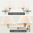 thumbnail image 2 of Revel Kira Home Cambridge 15" Swing Arm Wall Sconce, White Empire Fabric Shade, 2-in-1 Plug In or Hardwired Wall Lamp, 2 of 9