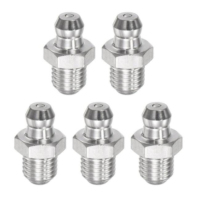 Unique Bargains 201 Stainless Steel Straight Hydraulic Grease Fitting M8 x 1mm Thread 5 Pack