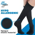 thumbnail image 6 of Made in USA - Compression Knee High for Men 15-20mmHg Swelling - Black, X-Large, 6 of 10