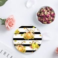 thumbnail image 4 of POGLIP Thanksgiving Autumn Pumpkin and Sunflower Stripe Set of 6 Round Coaster for Drinks, Absorbent Ceramic Stone Coasters Cup Mat with Cork Base for Home Kitchen Room Coffee Table Bar Decor, 4 of 5