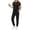 Black, variant on MOYIKO 2 Piece Sets for Women Summer Outfits Fashion Lounge Sets Crew Neck Tops Long Pants Tracksuit Vacation Travel Outfits