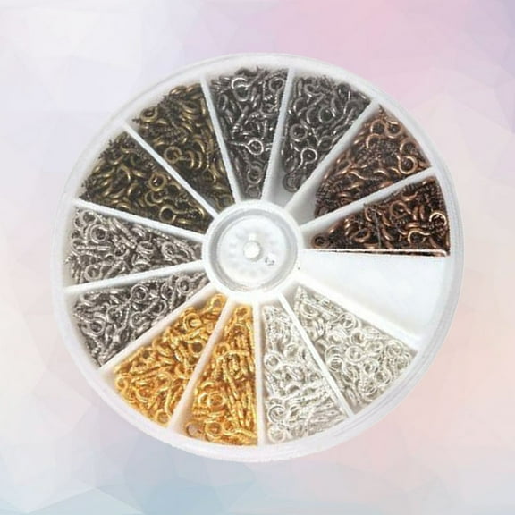 ROSENICE Threaded Hook 600Pcs Small Eyelet Screws Assorted Color 0.35x0.16in