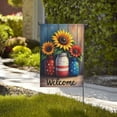thumbnail image 4 of Welcome Patriotic Sunflowers Garden Flag 12x18 Inch DoubleSided Outdoor Decor Stars Stripes Mason Jar Sunflower Yard Flag Summer Farmhouse Decoration, 4 of 8