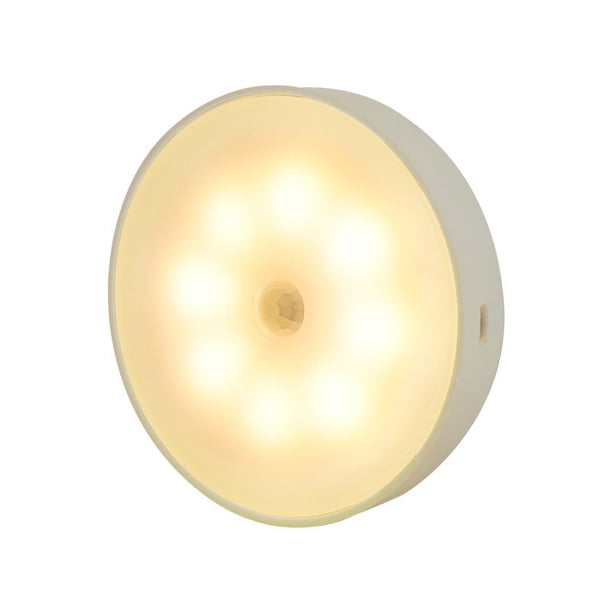 Luz nocturna con sensor de movimiento, luz nocturna LED recargable con cable USB, luz de pared para armario con función de interruptor automático, para escaleras, garaje, pasillo, juego de 2