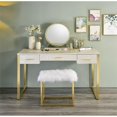 thumbnail image 2 of ACME Vanity Set Myles avec Port USB en Métal Blanc et Champagne Antique, 2 of 7