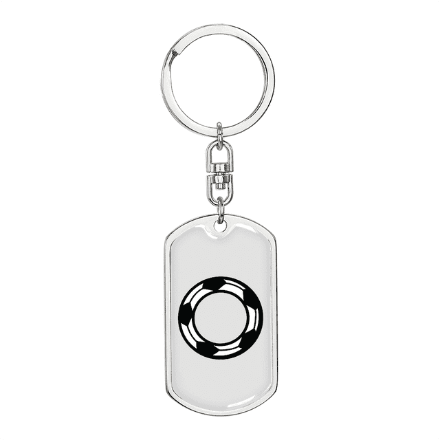 To My Wife Soccer Ball Monogram Stainless Steel or 18k Gold Premium Swivel Dog Tag Keychain