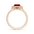 thumbnail image 2 of ANGARA Lab Grown 3 Ct Prong-Set Emerald-Cut Ruby Halo Engagement Ring for Women in 14K Rose Gold (Size-9x7mm) | July Birthstone, Birthday, Anniversary, Jewelry Gift for Women | Lab-Grown Ruby Ring, 2 of 8