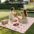 thumbnail image 4 of Watercolor Heart Outdoor Rug for Patio/Deck/Porch, Non-Slip Large Area Rug 5 x 7 Ft, Romance Valentine's Day Pink Love Beige Indoor Outdoor Rugs Washable Area Rugs, Camping Rug Carpet Runner, 4 of 8