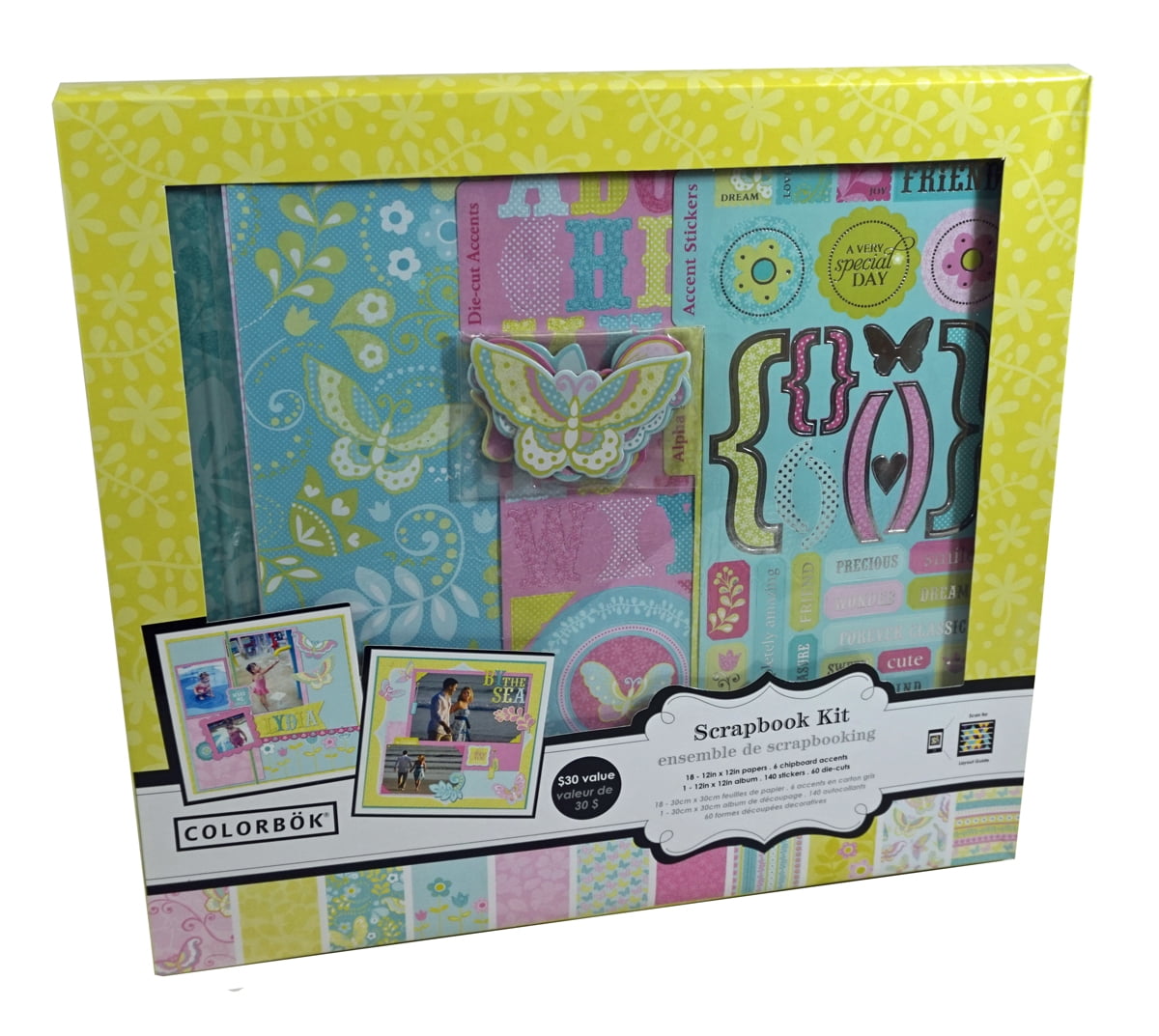 Wings of Love 12' x 12' Scrapbook Kit - Includes 18 papers + 140 Stickers + 60 die-cuts + 6 Chipboard Accents