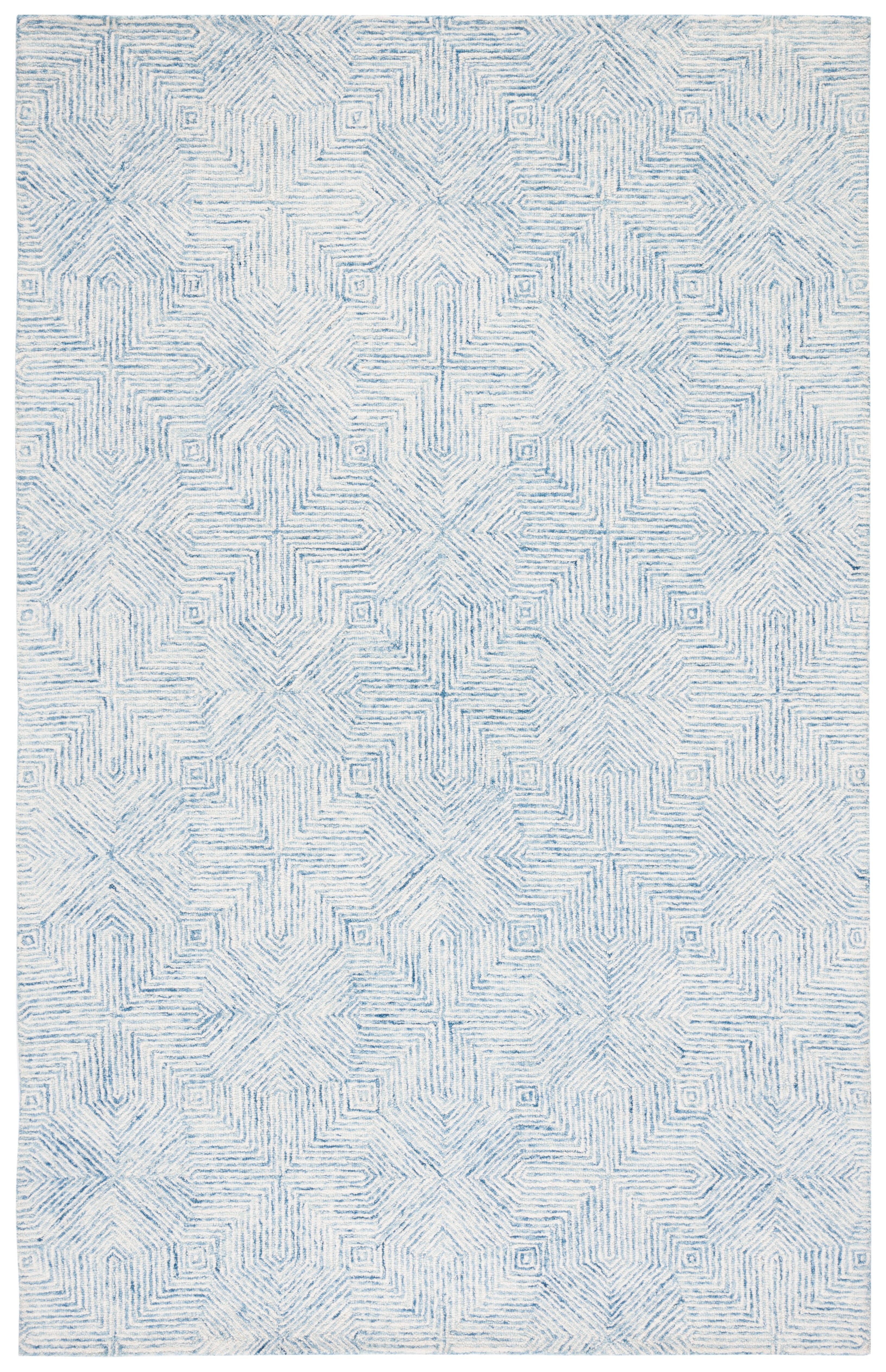 SAFAVIEH Abstract Malvina Geometric Area Rug, Blue/Ivory, 3' x 5'